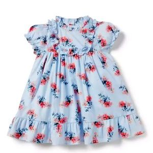 Janie and Jack Floral Puff Sleeve Dress size 12-18 months